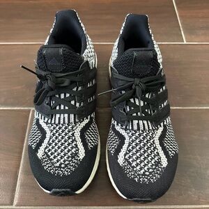 Adidas Knit Pattern Black and White Shoes